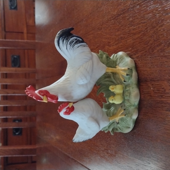 Homco Other - Vintage Homco Bisque Porcelain Rooster Hen Chicks 1458 Figurine